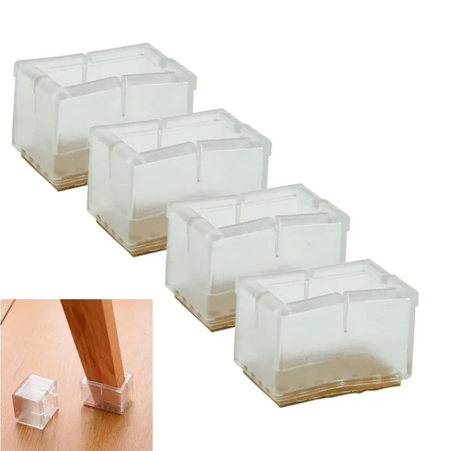 1 set 4 pcs new square chair leg caps rubber feet protector pads
