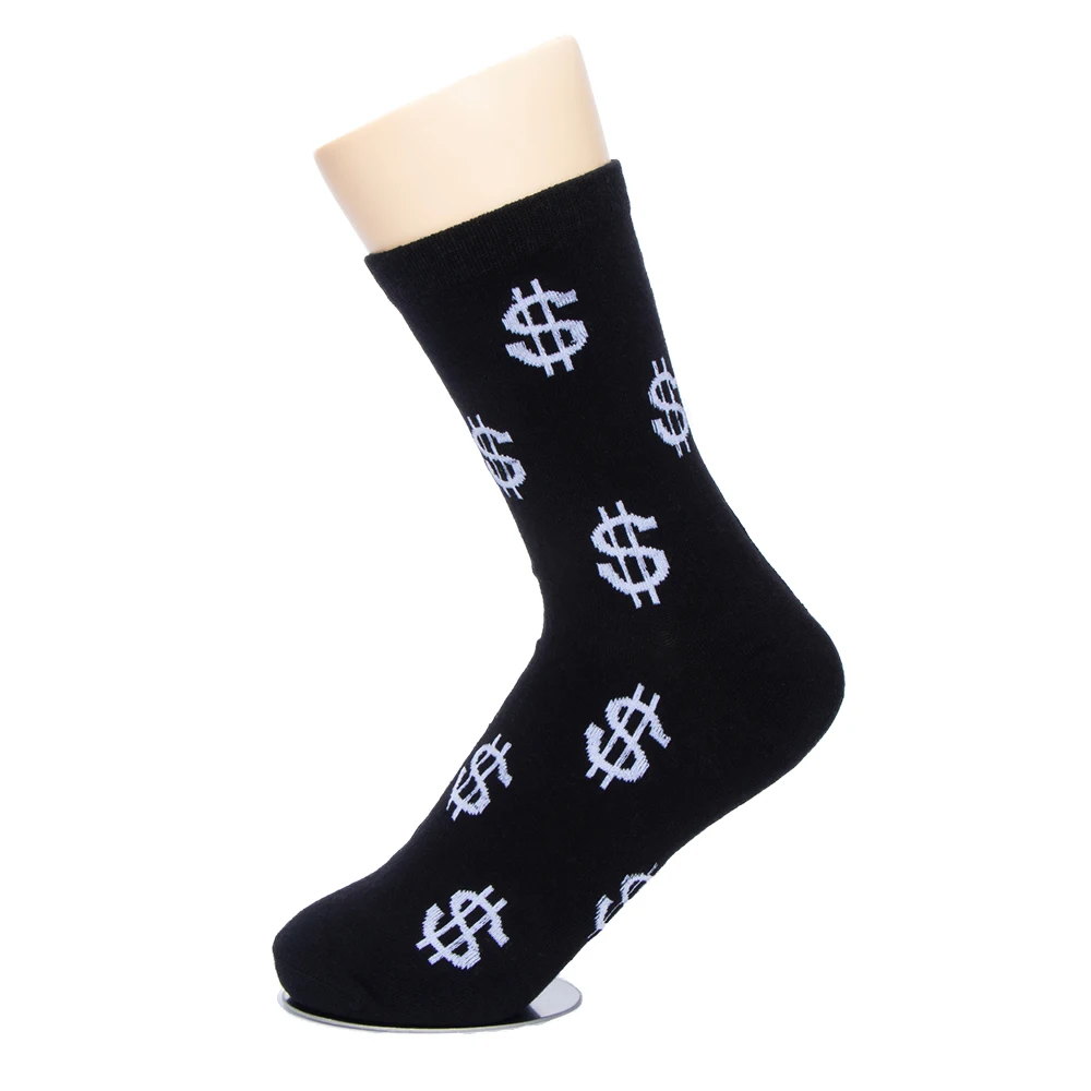 Новинка весны мужские длинные носки Harajuku Money Dollar 3D Узорные носки забавный мультфильм носки чистый хлопок для мужчин
