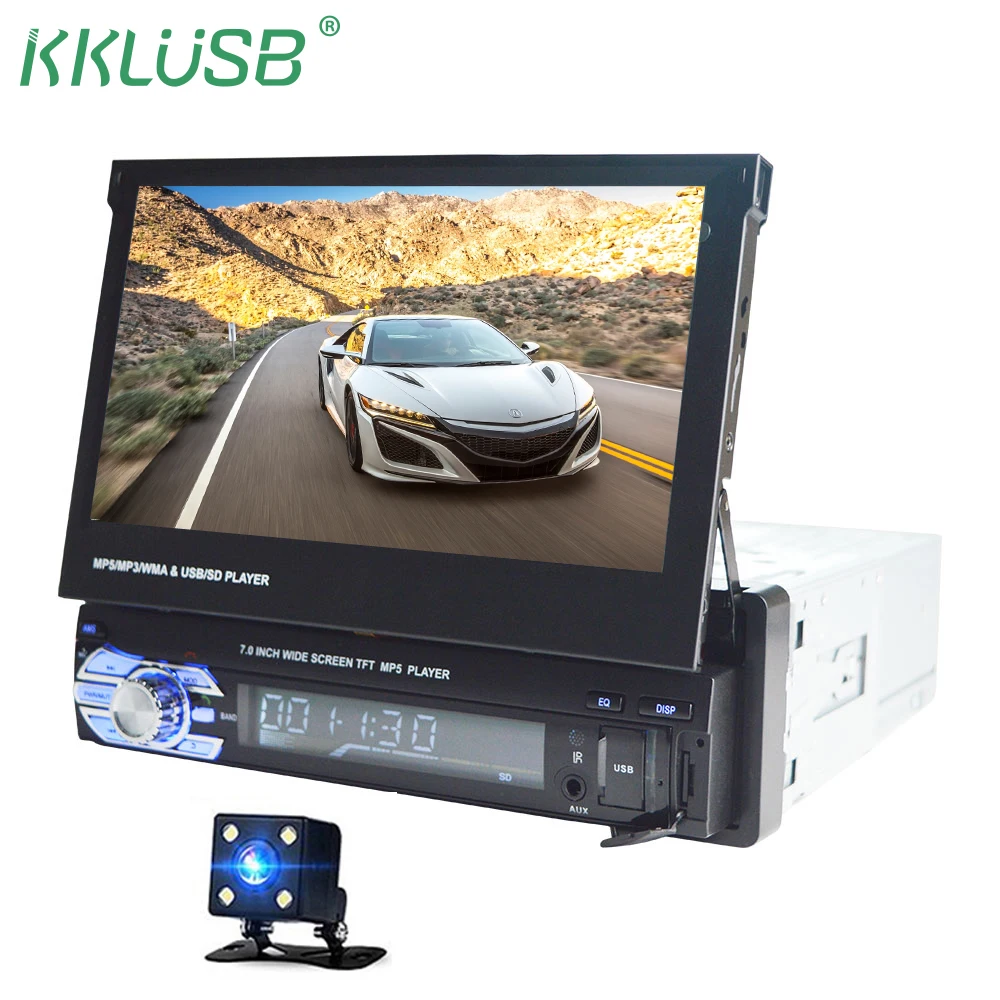 

HD 7 inch Retractable Touch Screen Car Monitor 1 DIN auto Stereo audio Car Radio GPS Navigation Bluetooth MP4 SD FM USB player