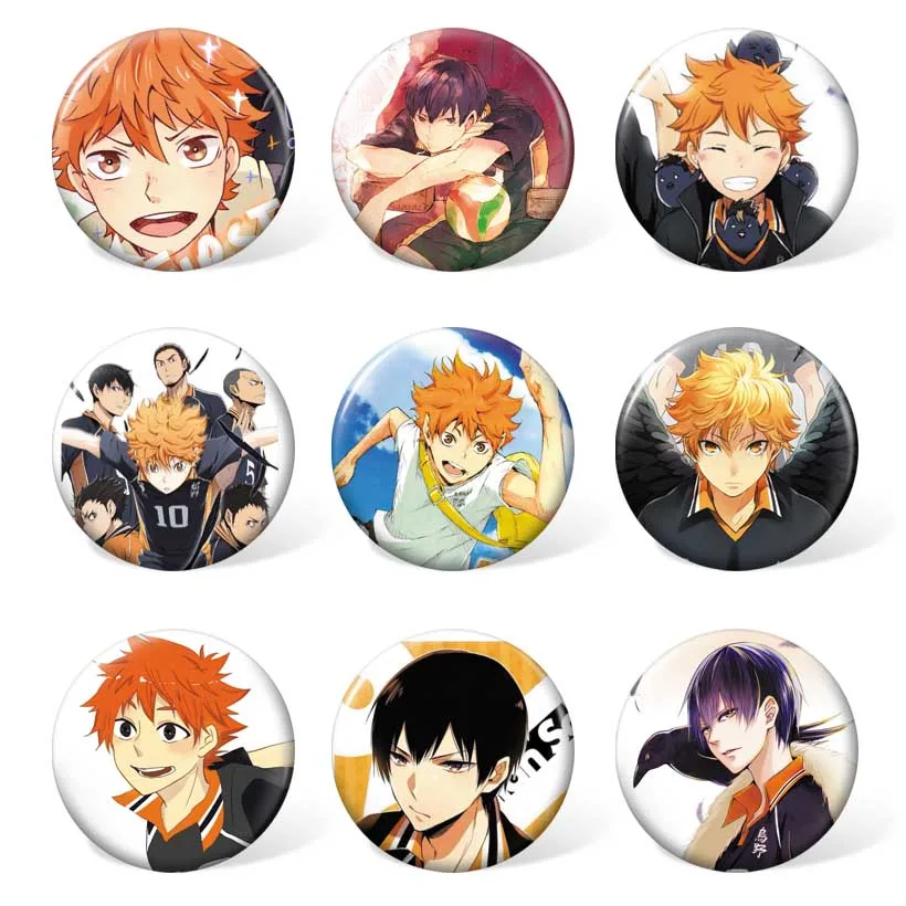 (9 шт./компл.) Haikyuu! Косплей аниме значки Hinata Shoyo красочная брошь Kageyama Tobio модные