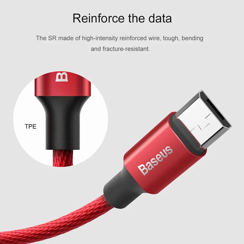 Baseus Micro USB кабель 2A Быстрый кабель синхронизации данных и зарядки для samsung huawei xiaomi мобильного телефона Microusb зарядное устройство для мобильного телефона