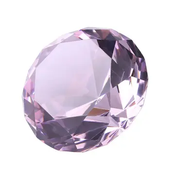 

H&D 10PCS 30MM Faceted Decorative Crystal Glass Diamond Pink w/ Sheer Organza Gift Bag Christmas Gifts Wedding Decoration Favors
