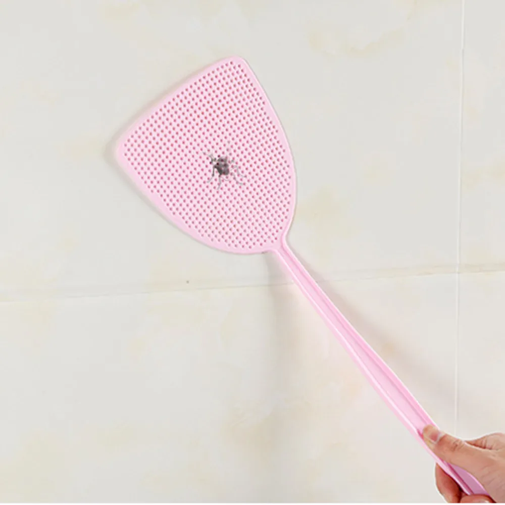 1, 6 штук в партии, ракетка для игры в мухобойка от комаров мух инсектициды Управление ручной Пластик 17,5 'Прочный ложки с длинной ручкой, мухи комары мухобойка убийца