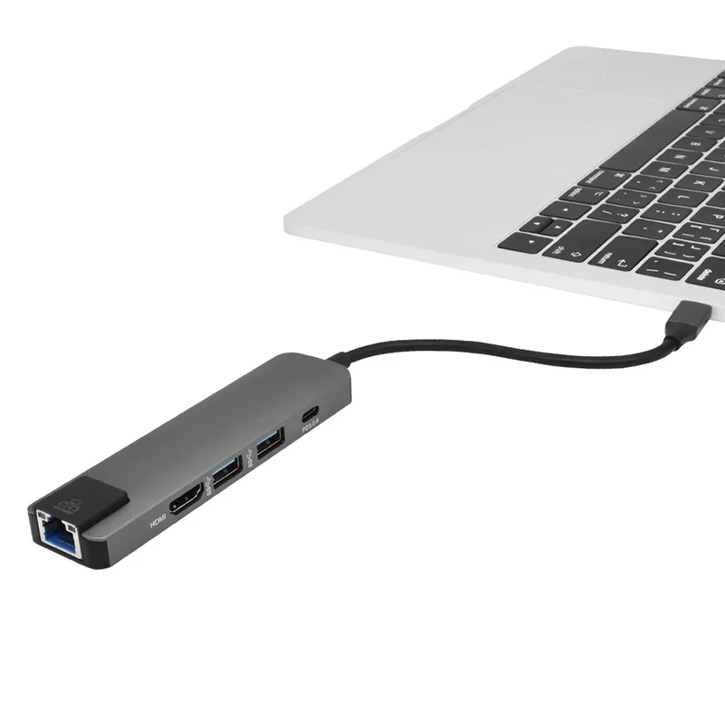 Хит-5 в 1 концентратор USB Type C Hdmi 4K USB C концентратор для Gigabit Ethernet Rj45 Lan адаптер для Mac book Pro Thunderbolt 3 USB-C зарядное устройство PD