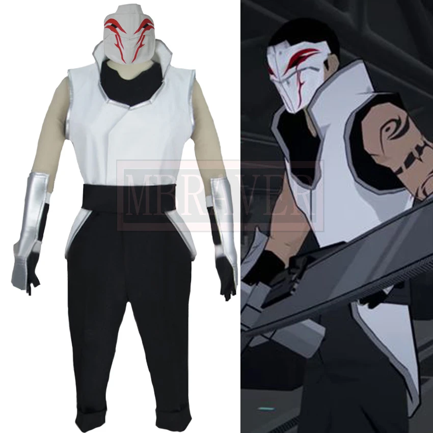 Rwby白牙副官コスプレ衣装フルセットがマスクcostom任意のサイズ