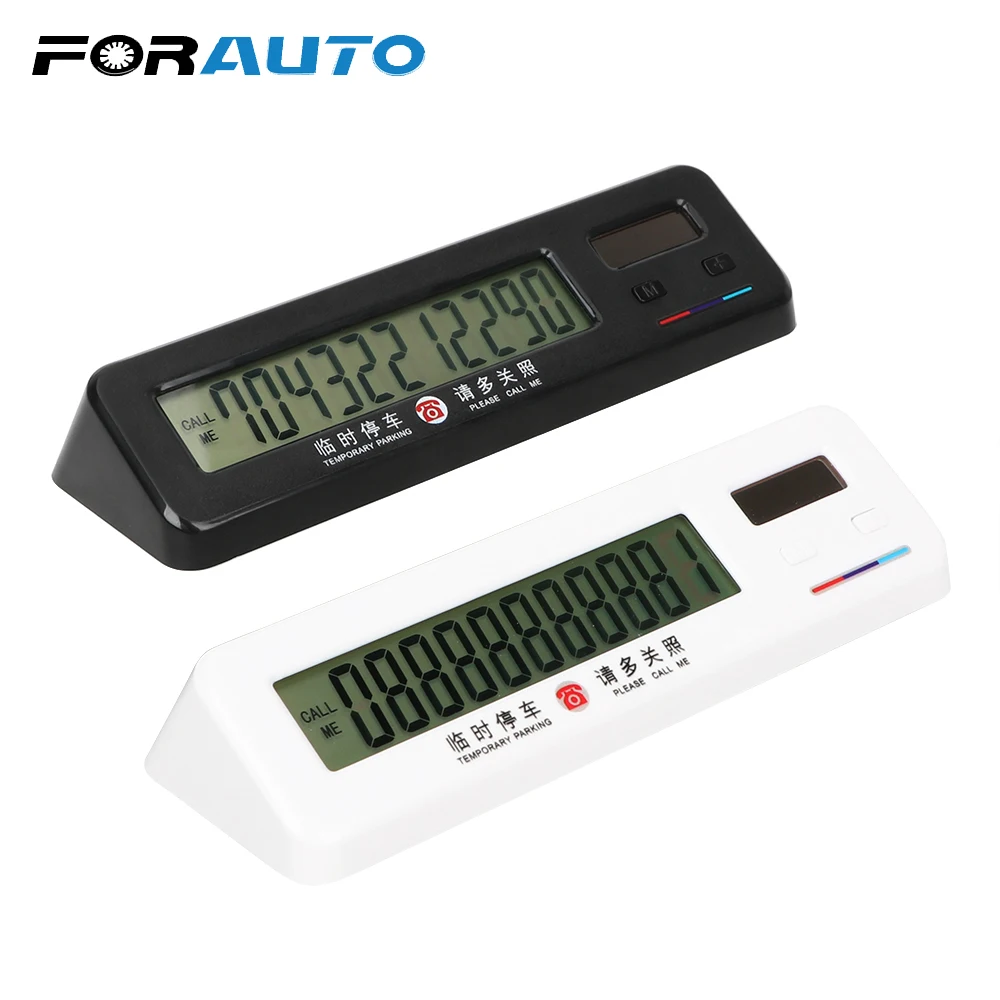 

Solar Power Electronic Car Temporary Parking Card Mobile Phone Number Card Auto Parking Number Plate LCD Display Car Sticker