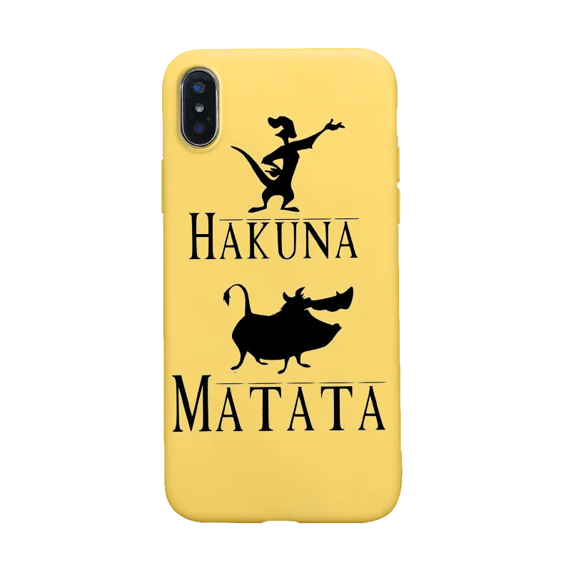 Hakuna Matata Король Лев Тимон Мягкий силиконовый чехол для телефона чехол для iPhone 5 5S SE 6 6s 7 8 plus X Xs XR max pumbaa simba - Цвет: Y-1335