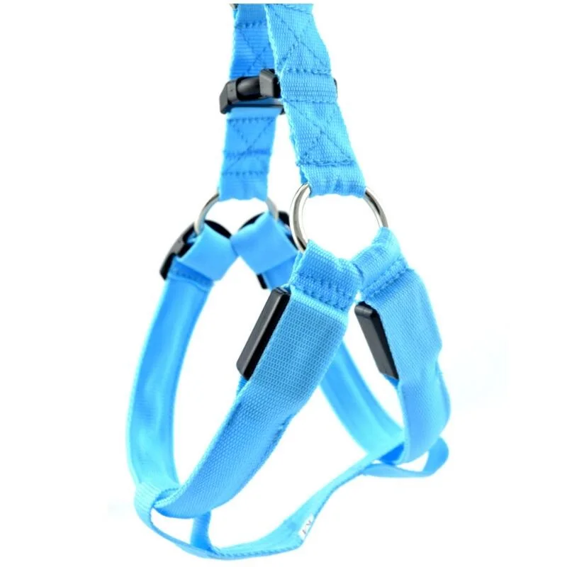 Nylon LED Dog Harness Pet Cat Dog Collar Harness Vest High Quality