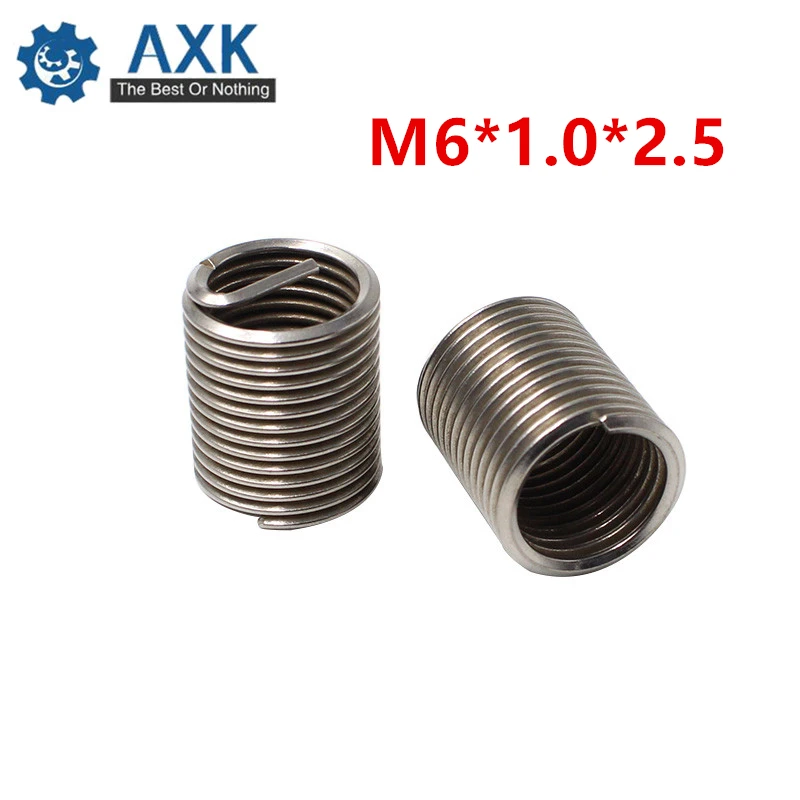 100 шт. M6 * 1 0*2 5 dпроводная Резьбовая вставка из нержавеющей стали 304 проволочный
