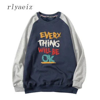 

Rlyaeiz 2018 Fashion Pullover Harajuku Retro Hip-Hop Sweatshirts Men Hoodie Shoulder Spell Color Streetwear Sweatshirts Hoody