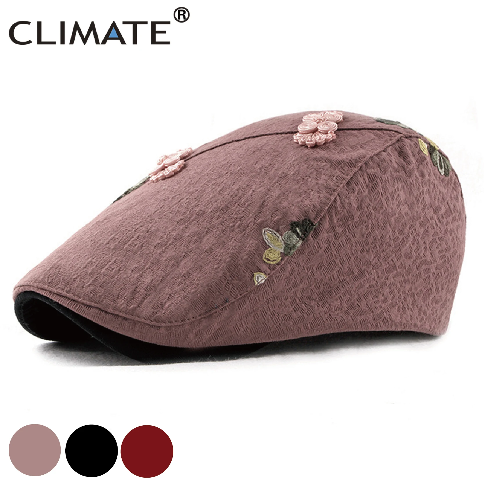 

CLIMATE Women Flat Cap Hat Chinese Style Berets Fashion Floral Cap Beret Woman Flower Pretty Berets Flat Caps Beret Hat Chinese