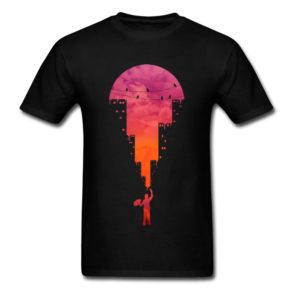 Design Sunset Painter Men T Shirt Faddish ostern Day Short Sleeve O Neck 100% Cotton Fabric Tees Slim Fit Tee Shirts Sunset Painter black