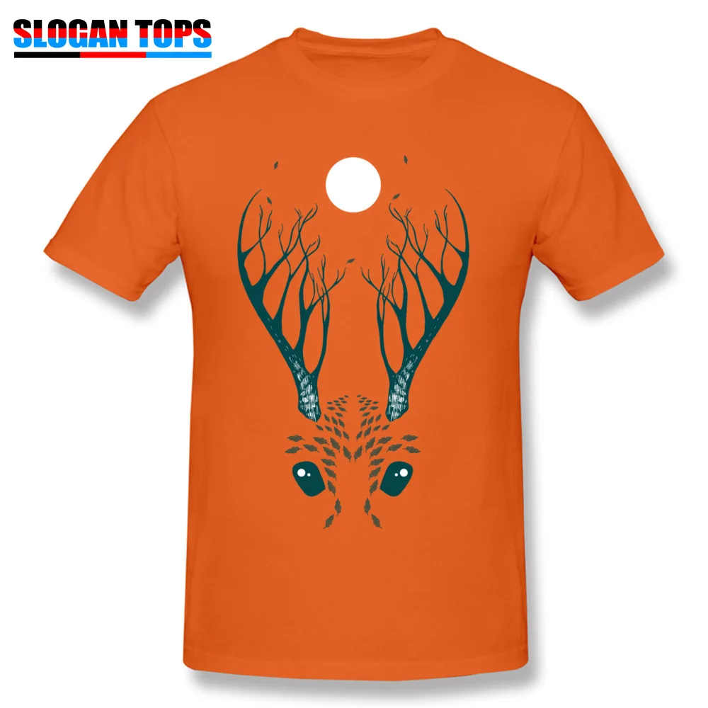 Forest Spirit Crewneck T-shirts Lovers Day Tops Tees Short Sleeve 2018 Popular 100% Cotton Normal T Shirt Gift Men's Forest Spirit orange