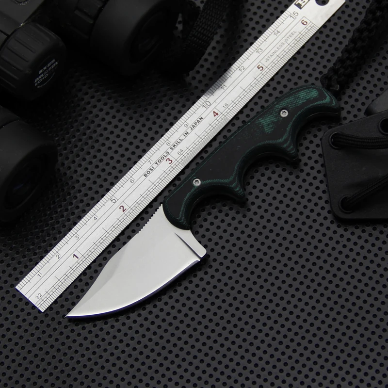 

Small Rescue Neck Knife 9CR18Mov Blade Micatar Handle Survival Knife Hunting Fixed Knife Outdoor Straight Knives Camping Tools