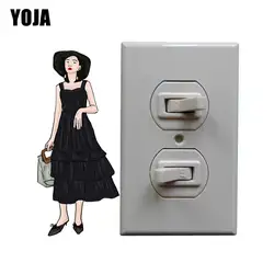 YOJA A Girl в модном дизайне Настенная Наклейка для переключателя персонализированные указатели на двери гостиной 8SS1394