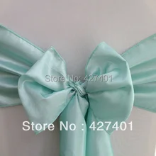 Горячая Тиффани-синий стул с обивкой из тафты лента для свадьбы события и вечерние украшения