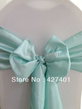 

Hot Sale Tiffany-Blue Taffeta Chair Sash For Wedding Event & Party Decoration