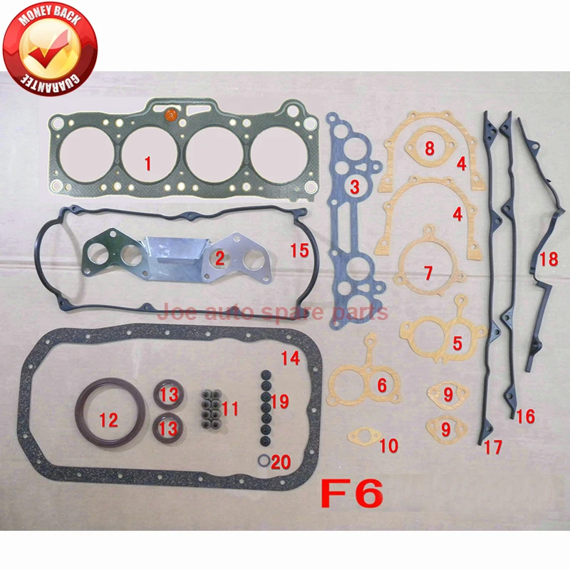 F6 двигателя полный комплект прокладок для MAZDA 626 III Mk II CAPELLA III II 1.6L F601-99-100D F601-99-100 F601-99-100 50075300 F60199100C