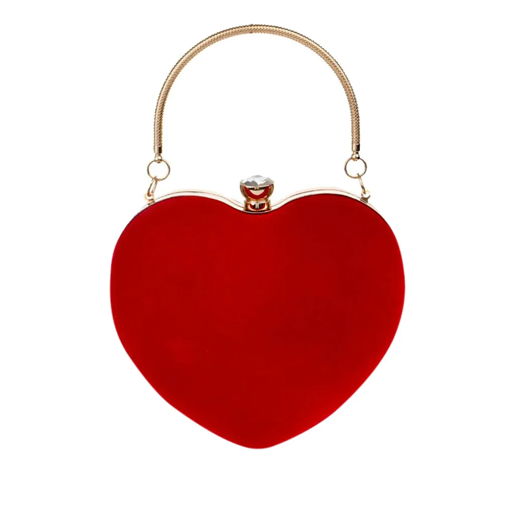 

OCARDIAN Handbags Heart Shaped Diamonds Women Evening Bags Chain Shoulder Purse Day Clutches Evening Bags Party Wedding June19