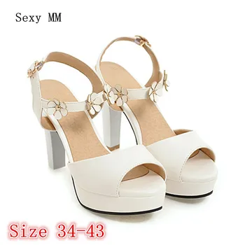 

Summer Pumps Women Peep Toe High Heels Party Wedding Platform Gladiator Sandals Woman High Heel Shoes Plus Size 34 - 40 41 42 43