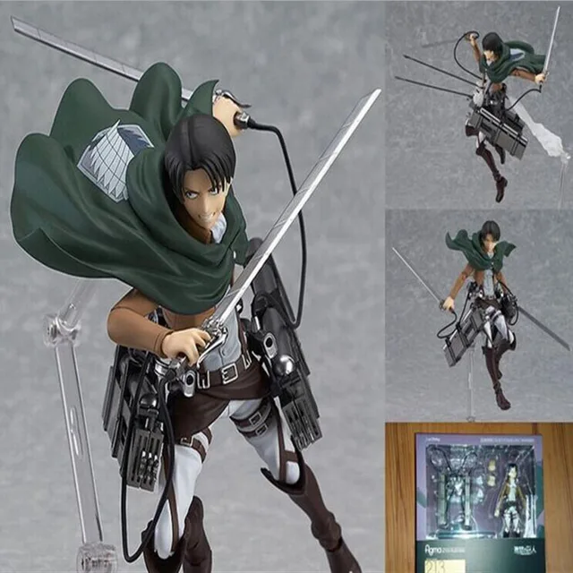 Cheap Anime Attack on Titan Eren Mikasa Ackerman Levi/Rivaille PVC Action Figure Model Toy Y6248