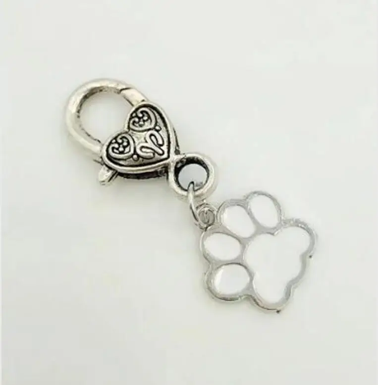 Смешанный стиль, Винтажный серебряный капельный эмалированный брелок с принтом собаки, кошки, лапы, брелок для ключей, сумка, кольцо для ключей с сумочкой, пара ключей, подарок