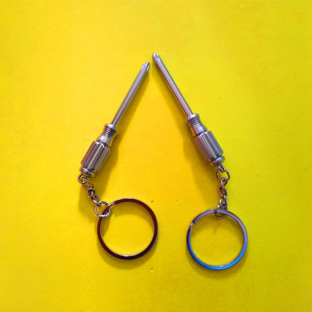 200 Pcs Mini tool keychains screwdriver keyring turn screw keychain metal zinc alloy key ring creative | Украшения и аксессуары