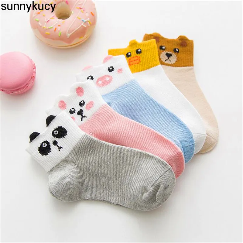 

5 Pairs / Lots New Soft Cotton Boys And Girls Socks Cute Cartoon Pattern Children Socks Boys And Girls 7 Models For 1-12Y