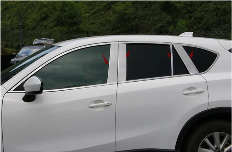 

Stainless Steel Car Window Center Pillar Sticker B+C Posts Trim Decoration Accessories For Mazda CX5 CX-5 2013 2014 2015 2016