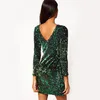 Green Sequin Dress Women Sexy Club Dresses 2022 Slim Fit Backless Bodycon Party Nightclub Mini Vintage Dress vestido lentejuelas ► Photo 3/5