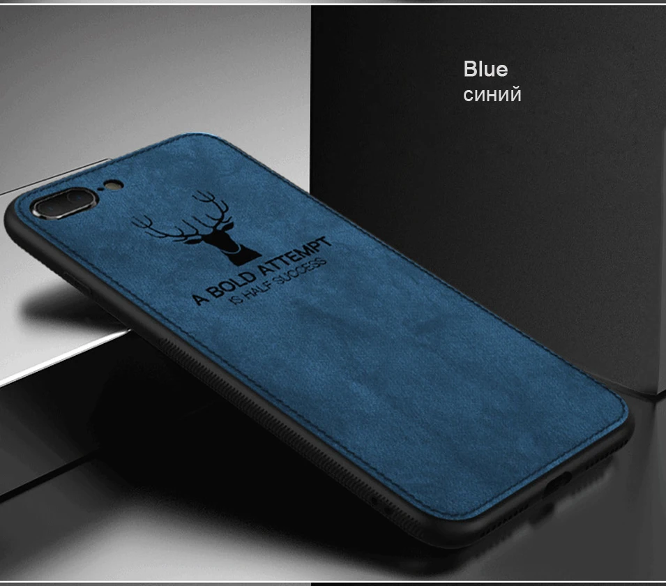 LECAYEE Cloth Phone Case For iPhone 6s 7 8 Plus iPhone X Soft Protective Case Frame Bumper Back Cowboy Cotton Cover