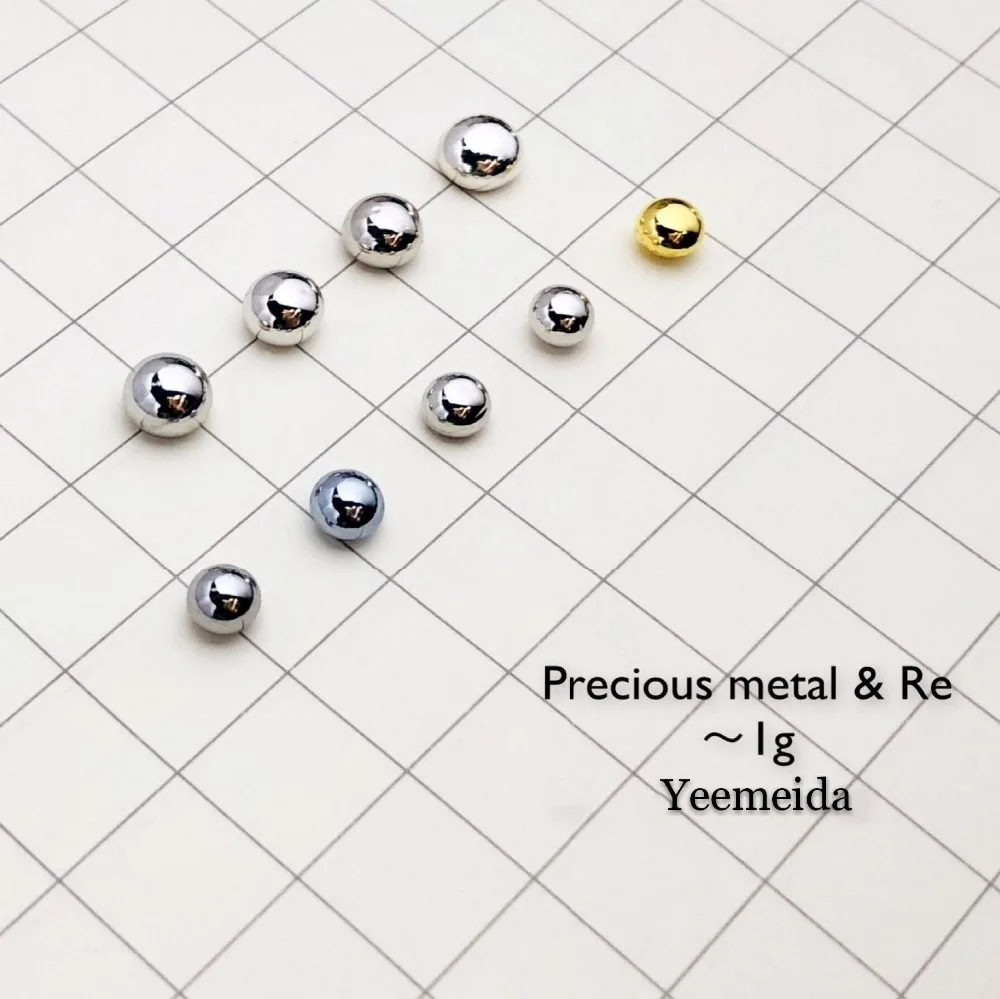 

1g Of Each Solid Ruthenium Rhodium Palladium Osmium Iridium Platinum Gold Silver Rhenium Metal Beads