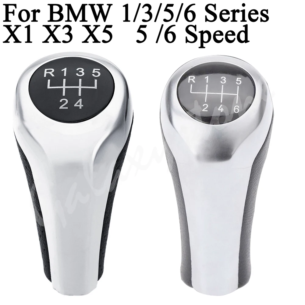 5 Speed 6 Car Gear Shift Knob For BMW 1/3/5/6 Series X1 X3 X5 Matte Silver | Автомобили и мотоциклы