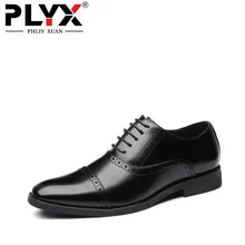 PHLIY XUAN Luxury brand PU Leather Fashion Men Business Dress Loafers Pointy Black Shoes Oxford Breathable Formal Wedding Shoes PHLIY XUAN Luxury brand PU Leather Fashion Men Business Dress Loafers Pointy Black Shoes Oxford Breathable Formal Wedding Shoes