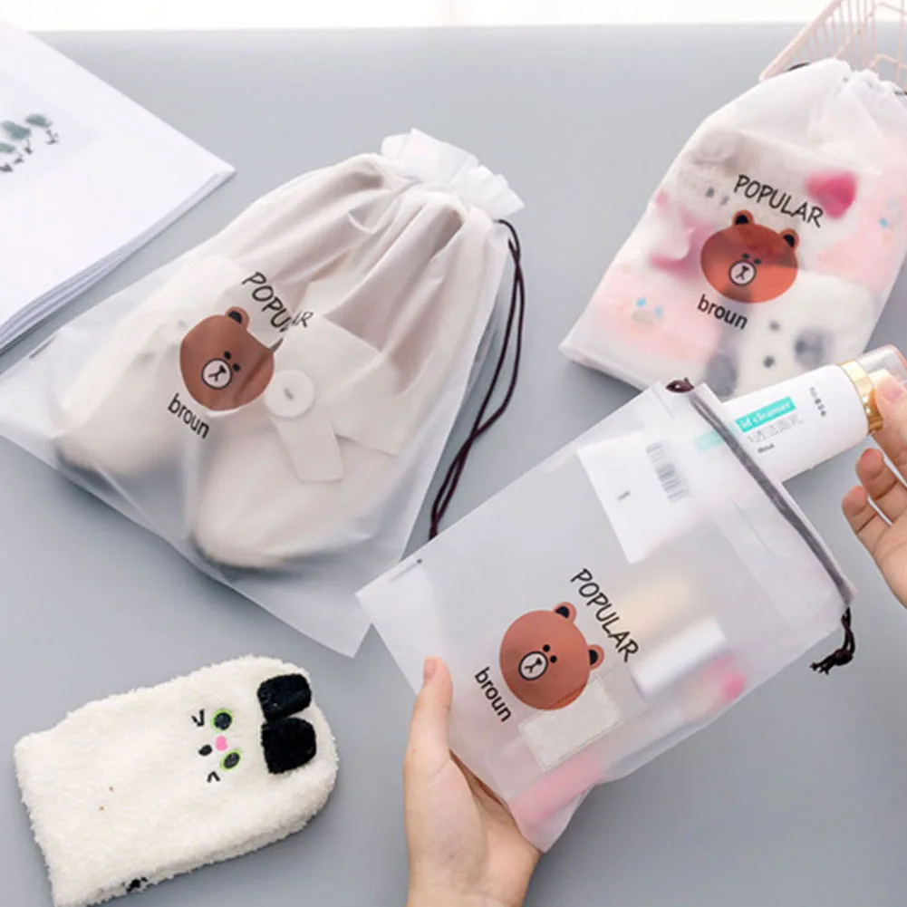 

Brown Bear Transparent Cosmetic Bag Travel Makeup Case Women Zipper Make Up Bath Organizer Storage Pouch Toiletry Wash Beaut Kit