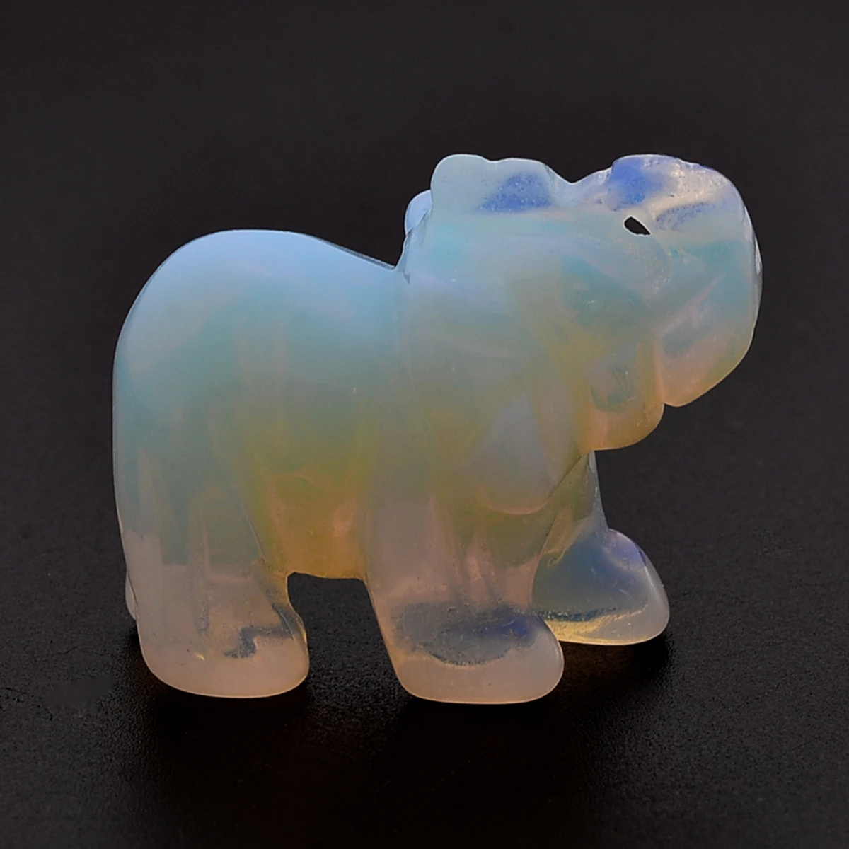 1pcs Mayitr Gem Stone Decoration Crafts Hand Carved Elephant Opal Home Decor Lucky Ornament Craft 15''