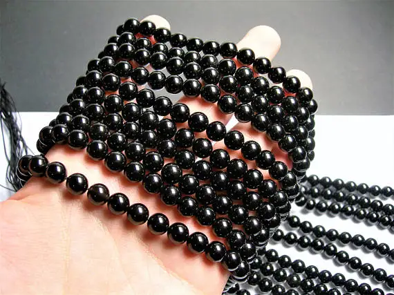 Natural Genuine Morion Black Rock Quartz Crystal Round Beads 4mm 6mm 8mm 10mm 12mm 14mm 16mm 18mm 112