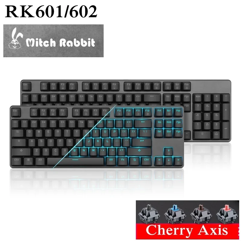 Эргономичная Проводная USB клавиатура RK601/602 Mitch Rabbit механическая с защитой от