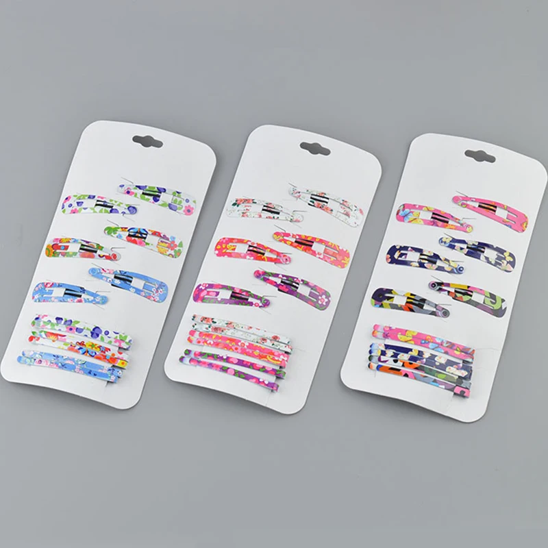 

Fashion 12 Pcs/ Set Mini Small Printing Candy Color Cartoon girls' Hair grips BB Clips Kids Hairpin Accessories Headdres