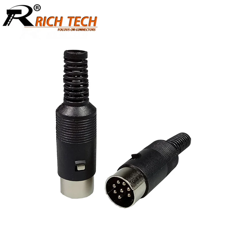 

10pcs/lot 8 Pin DIN Male Plug Connector with Plastic Handle 8 PIN DIN Wire Converter 8 PIN Plug DIN DIY Keyboard/Mouse Cable