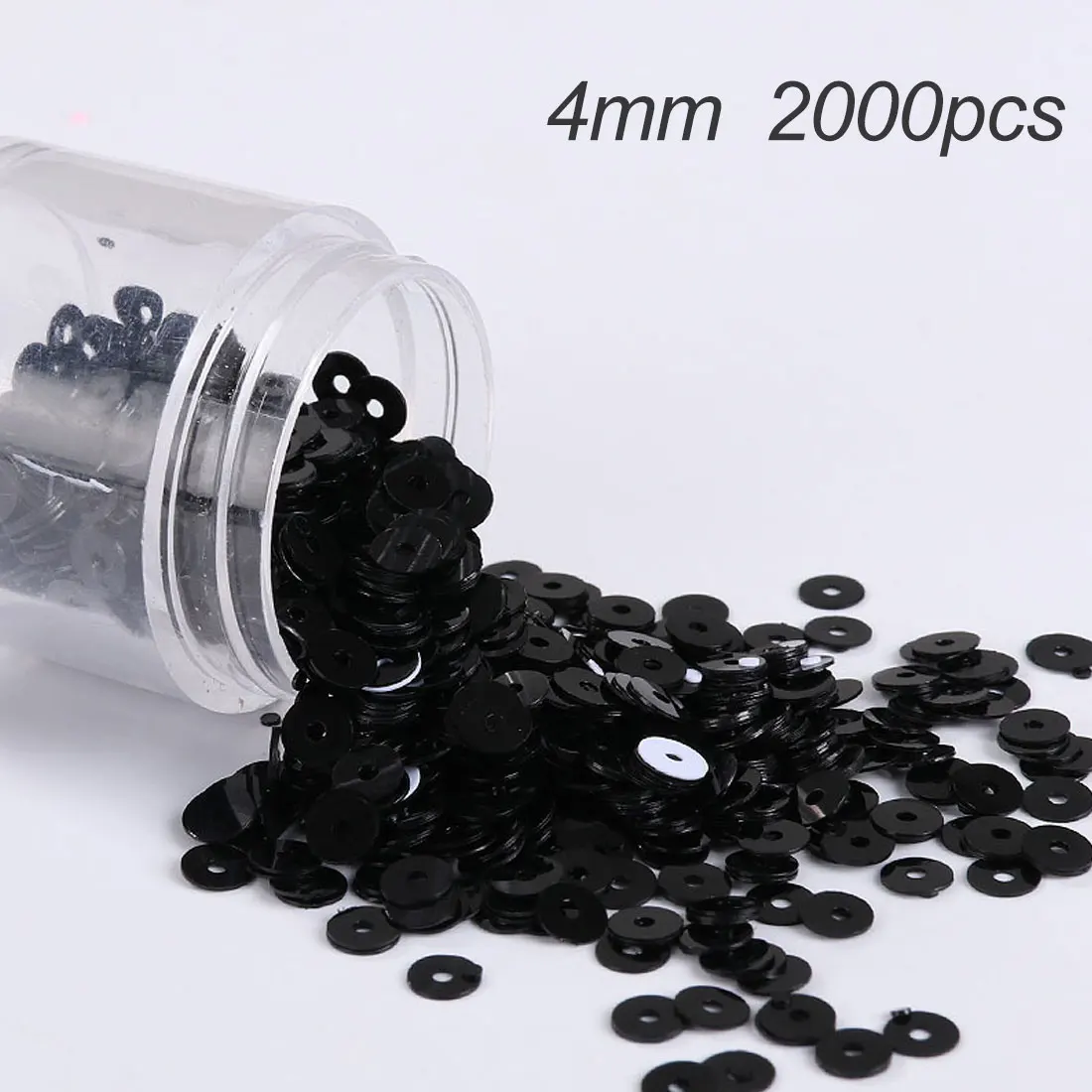 2000Pcs(10g) 4mm Matting Sequin PVC Flat Round Dull Polish Sequins Paillettes Sewing Wedding Craft Women Garments Accessories - Цвет: Black