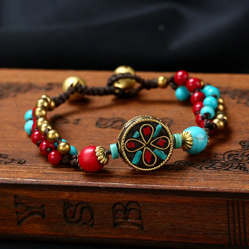 

5 Designs vintage Nepal bracelet, New handmade braided bracelet nature stones,Original Design Simple ethnic bracelet