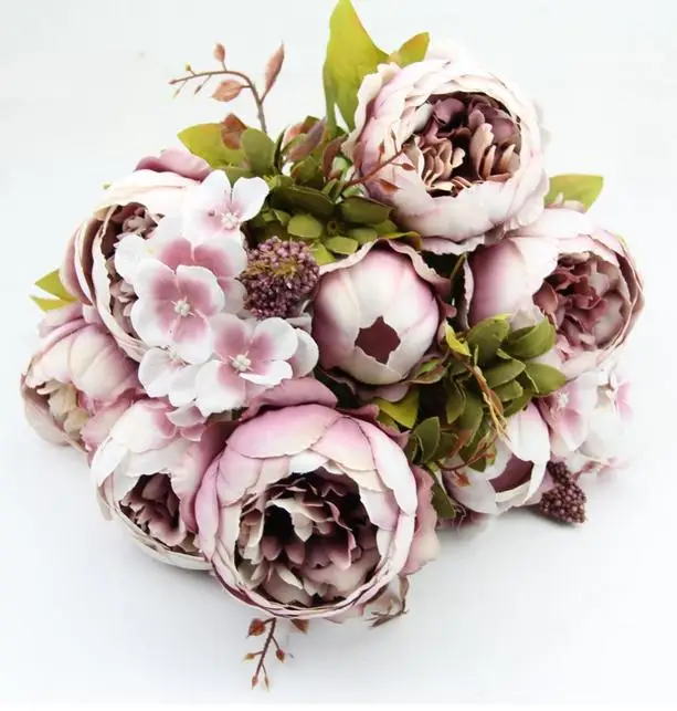 Декоративные цветы Европейский высококачественный Искусственный Пион из шелка искусственные цветы домашние Цветочные Декоративные цветы - Цвет: Photo Color