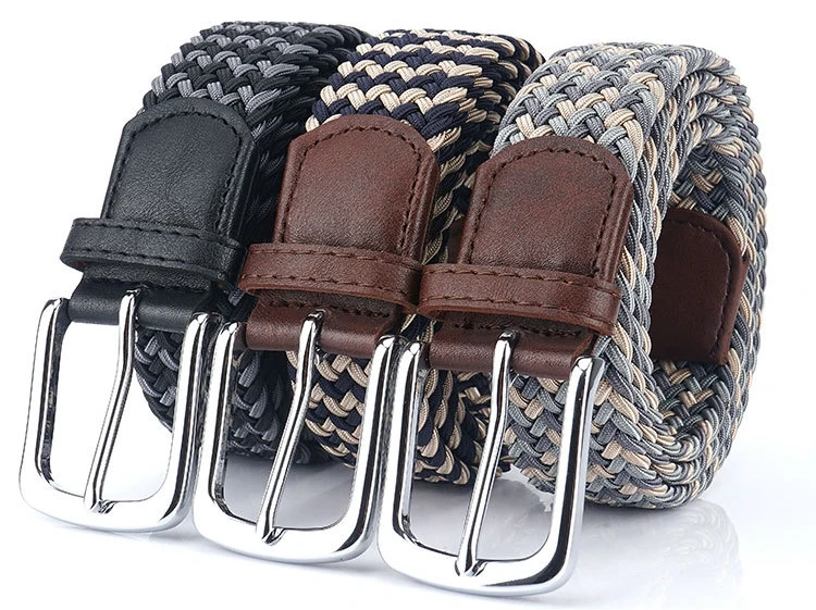 Elastic Braided Belt Women Casual Pin Buckle Belts Men High Quality Multiple Sizes Not Need Punch Easy Wear Fashion Luxury