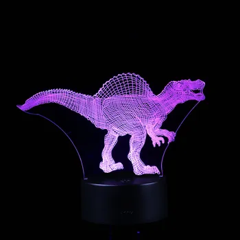 

Dinosaur LED 3D luminous Lamp Optical Desk Night Light With 7 Color Changing #XTN