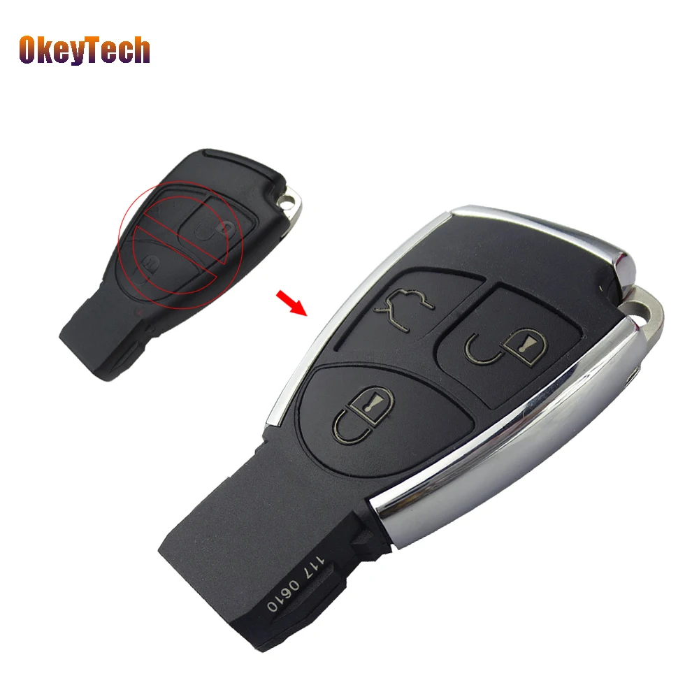 OkeyTech Modified For Mercedes Benz C E ML SL SLK CLK AMG 3 Button Replacement Remote