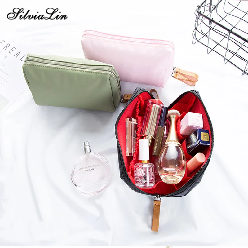

Solid Cosmetic Bag Korean Style Women Makeup Bag Pouch Toiletry Bag Waterproof Makeup Organizer Case Dropshipping