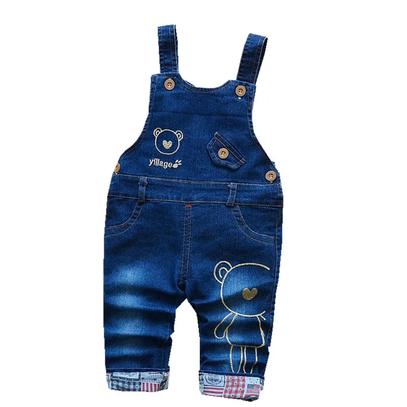 BibiCola spring autumn Baby boy overalls bib child denim pants infant
