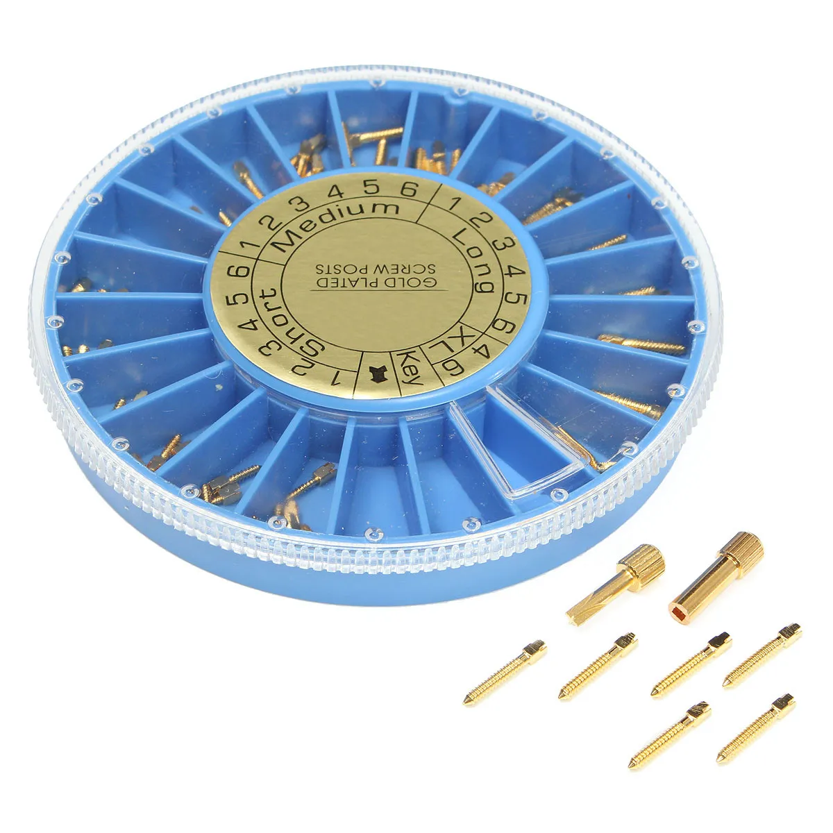 

120pcs Dentist Conical Screw Posts Kits Tool Conical Nordin Dental Material Gold Plated Tapered Refills Files With 2 Key