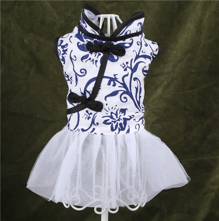 PipiFren/платья для собак в китайском стиле; кружевная Свадебная юбка принцессы для домашних животных; вечерние платья-пачки; одежда для кошек и собак; vestidos perrita